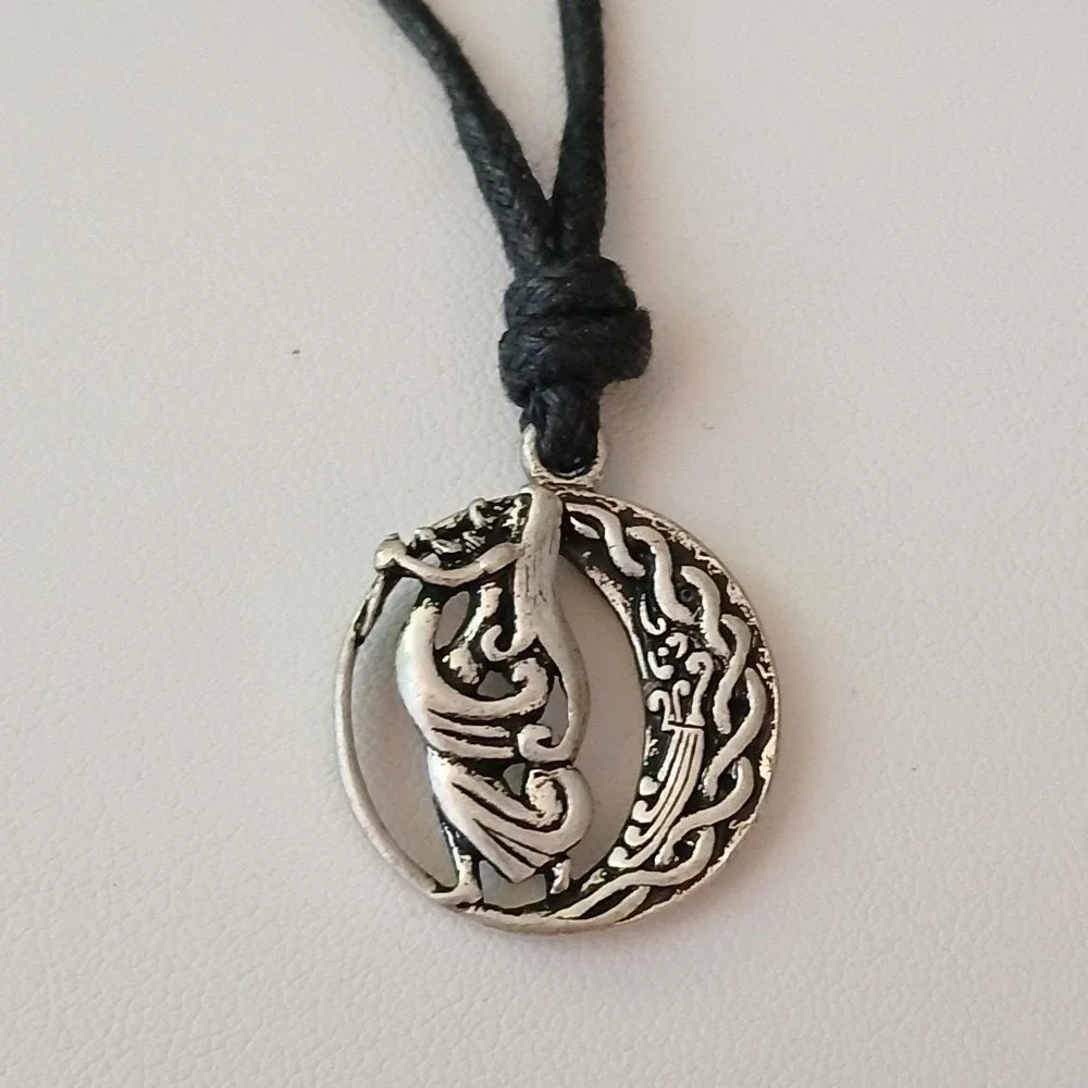 Celtic Vision Sacred Symbols Pewter Moon Pendant Vintage 90s ‎ 24
